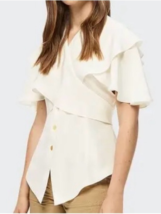 Loewe Tops - Loewe X Paula’s Ibiza Ruffle Cape Sleeve Top